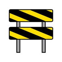 schwarz und Gelb gestreift Barrikade. Nein Zugriff zu Konstruktion Seite? ˅. vektor