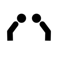 silhuett ikon av två människor bugar sig. japansk hälsning. vektor