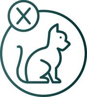 Nein Haustiere erlaubt Linie Gradient Symbol vektor