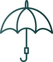 Symbol für den Farbverlauf der Regenschirmlinie vektor