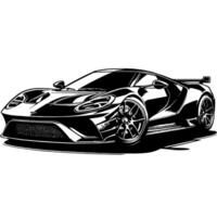 schwarz und Weiß Illustration von ein Hyperauto Sport Auto vektor