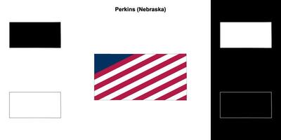 perkins grevskap, Nebraska översikt Karta uppsättning vektor