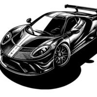 schwarz und Weiß Illustration von ein Hyperauto Sport Auto vektor