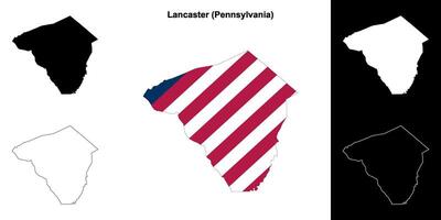 Lancaster grevskap, Pennsylvania översikt Karta uppsättning vektor