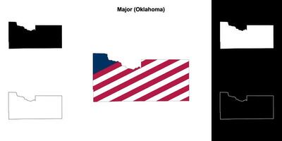 Haupt Bezirk, Oklahoma Gliederung Karte einstellen vektor