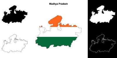 madhya pradesh stat översikt Karta uppsättning vektor