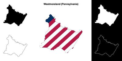 Westmoreland Bezirk, Pennsylvania Gliederung Karte einstellen vektor