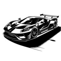 schwarz und Weiß Illustration von ein Hyperauto Sport Auto vektor