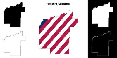 Pittsburg Bezirk, Oklahoma Gliederung Karte einstellen vektor