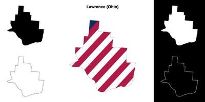 Lawrence grevskap, ohio översikt Karta uppsättning vektor