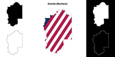 granit grevskap, montana översikt Karta uppsättning vektor