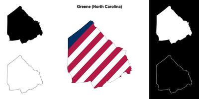 greene grevskap, norr Carolina översikt Karta uppsättning vektor
