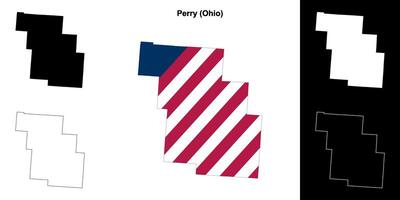 perry Bezirk, Ohio Gliederung Karte einstellen vektor
