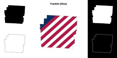 Franklin grevskap, ohio översikt Karta uppsättning vektor