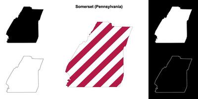 Somerset Bezirk, Pennsylvania Gliederung Karte einstellen vektor