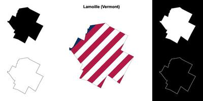lamoille Bezirk, Vermont Gliederung Karte einstellen vektor