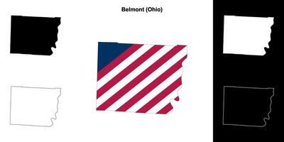 belmont Bezirk, Ohio Gliederung Karte einstellen vektor