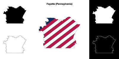 Fayette Bezirk, Pennsylvania Gliederung Karte einstellen vektor