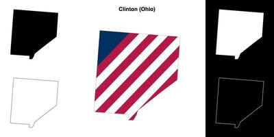 Clinton Bezirk, Ohio Gliederung Karte einstellen vektor