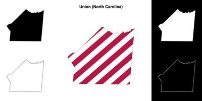 union grevskap, norr Carolina översikt Karta uppsättning vektor