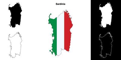 Sardinien leer Gliederung Karte einstellen vektor