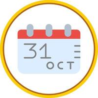 oktober 31: a platt cirkel ikon vektor