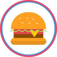 Burger schnell Essen eben Kreis Symbol vektor