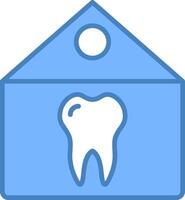 Dental Klinik Linie gefüllt Blau Symbol vektor