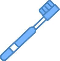 Zahnbürste Linie gefüllt Blau Symbol vektor