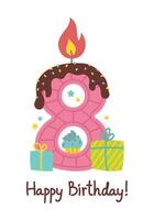 Lycklig födelsedag. ljus siffra, gåvor, cupcake, muffin, stjärna. åtta. illustration isolerat på vit vektor