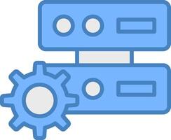 data förvaltning linje fylld blå ikon vektor