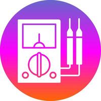 Multimeter Glyphe Gradient Kreis Symbol Design vektor