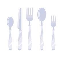 bestick uppsättning . sked, gaffel och kniv isolerat på vit bakgrund. köksutrustning för restaurang. vektor
