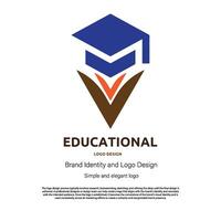 undervisning, utbildning, och studie logotyp design för grafisk designer eller webb utvecklare vektor
