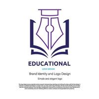undervisning, utbildning, och studie logotyp design för grafisk designer eller webb utvecklare vektor