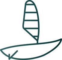 Windsurfen Linie Gradient Symbol vektor