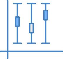 Box Handlung Linie gefüllt Blau Symbol vektor