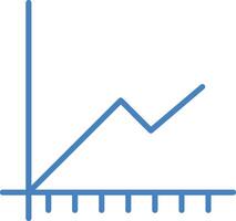 linje fylld blå Diagram linje fylld blå ikon vektor