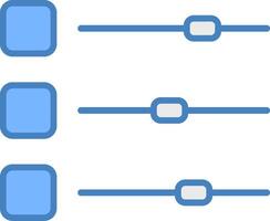 skjutreglage linje fylld blå ikon vektor