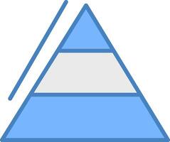 Pyramide Diagramme Linie gefüllt Blau Symbol vektor