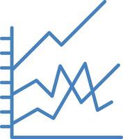 Linie gefüllt Blau Graph Linie gefüllt Blau Symbol vektor