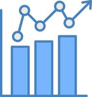 Bar Diagramm Linie gefüllt Blau Symbol vektor