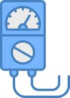 Stromspannung Indikator Linie gefüllt Blau Symbol vektor