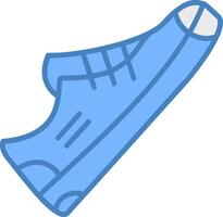 sko linje fylld blå ikon vektor