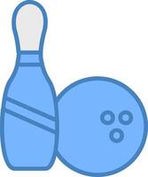 Bowling Linie gefüllt Blau Symbol vektor