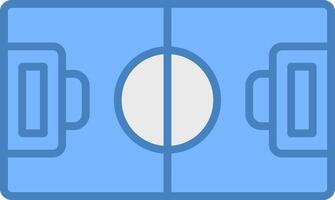 Fußball Feld Linie gefüllt Blau Symbol vektor