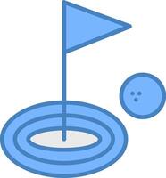 Golf Linie gefüllt Blau Symbol vektor