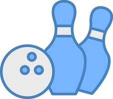 Bowling Linie gefüllt Blau Symbol vektor