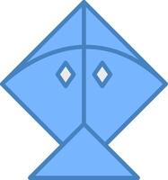 Drachen Linie gefüllt Blau Symbol vektor