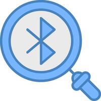 Bluetooth Linie gefüllt Blau Symbol vektor